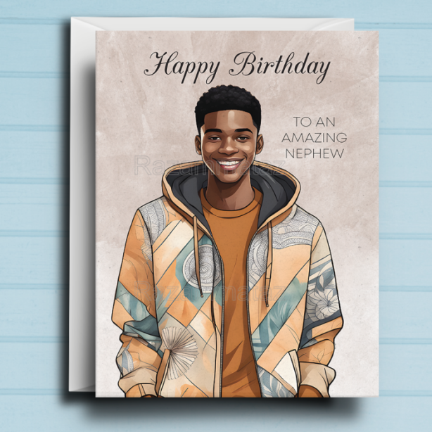 Black Boy Birthday Card Y